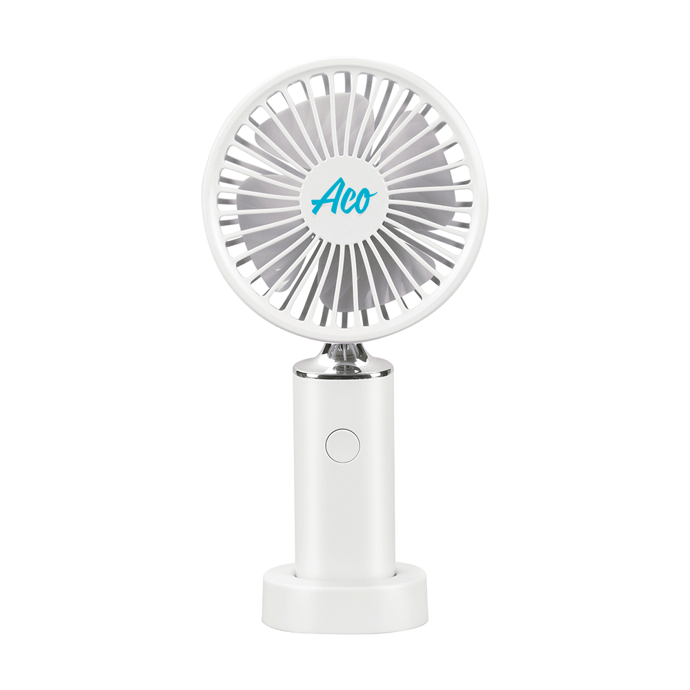 HANDHELD FAN TIES WITH BASE 1200MAH WHITE