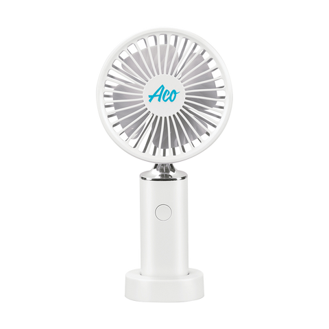 HANDHELD FAN TIES WITH BASE 1200MAH WHITE