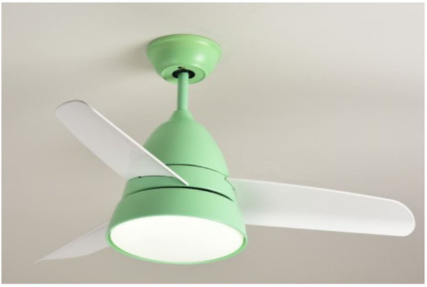 CEILING FAN WITH LIGHT 3-BLADE 36" GREEN