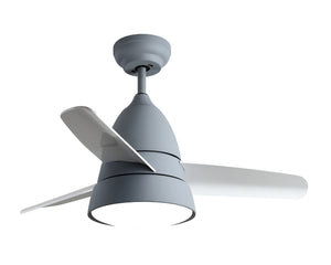 CEILING FAN WITH LIGHT 3-BLADE 36" GRAY