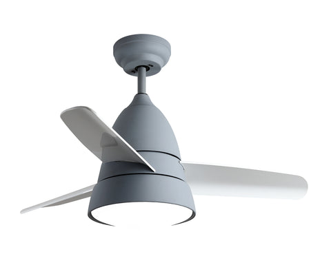 CEILING FAN WITH LIGHT 3-BLADE 36" GRAY