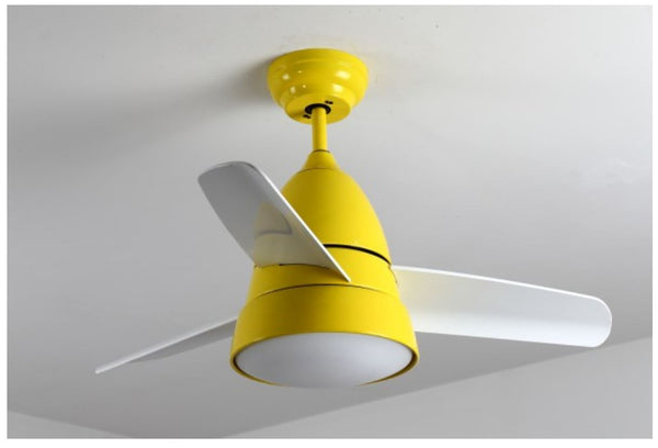 CEILING FAN WITH LIGHT 3-BLADE 36" YELLOW