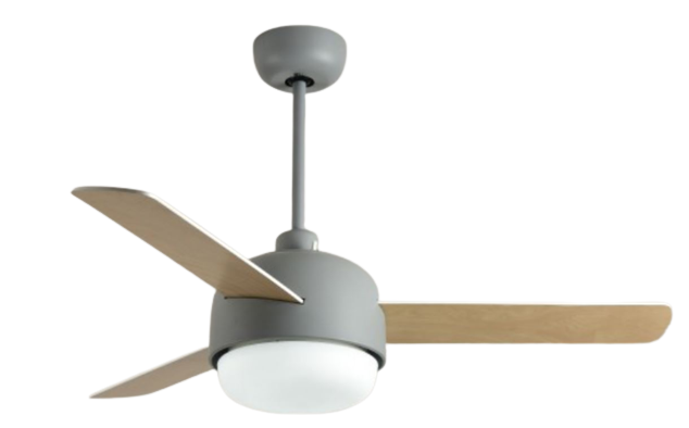 CEILING FAN WITH LIGHT 3-BLADE 44" GRAY