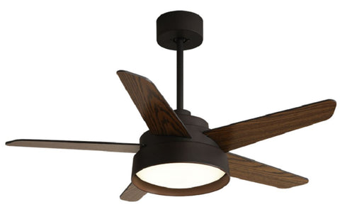 CEILING FAN WITH LIGHT 5-BLADE 52" RUBBED BRONZE