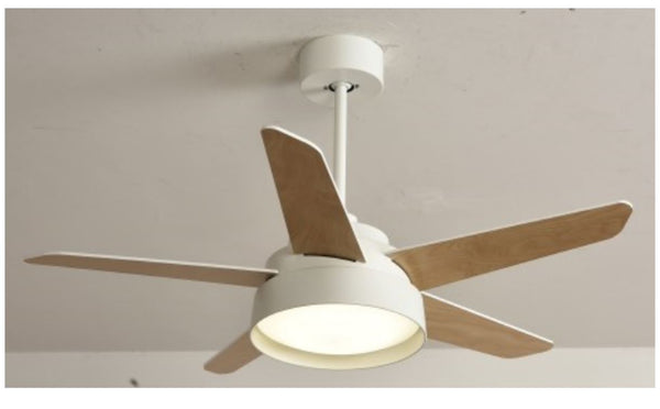 CEILING FAN WITH LIGHT 5-BLADE 52" WHITE