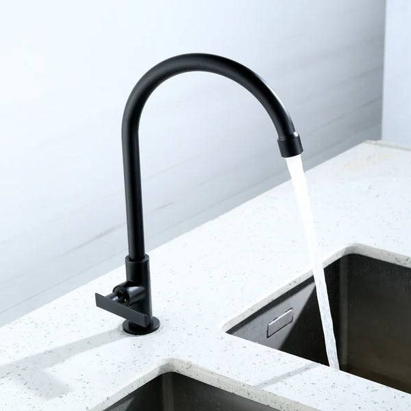 PILLAR TAP GOOSENECK MATTE BLACK DANUBE SERIES