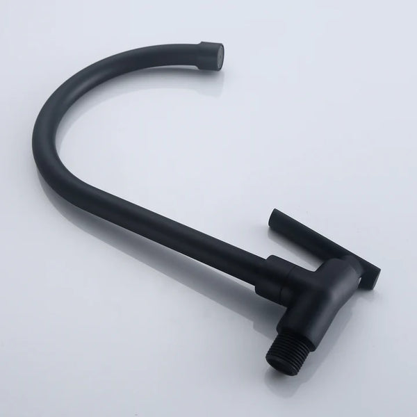 WALL TAP GOOSENECK MATTE BLACK DANUBE SERIES